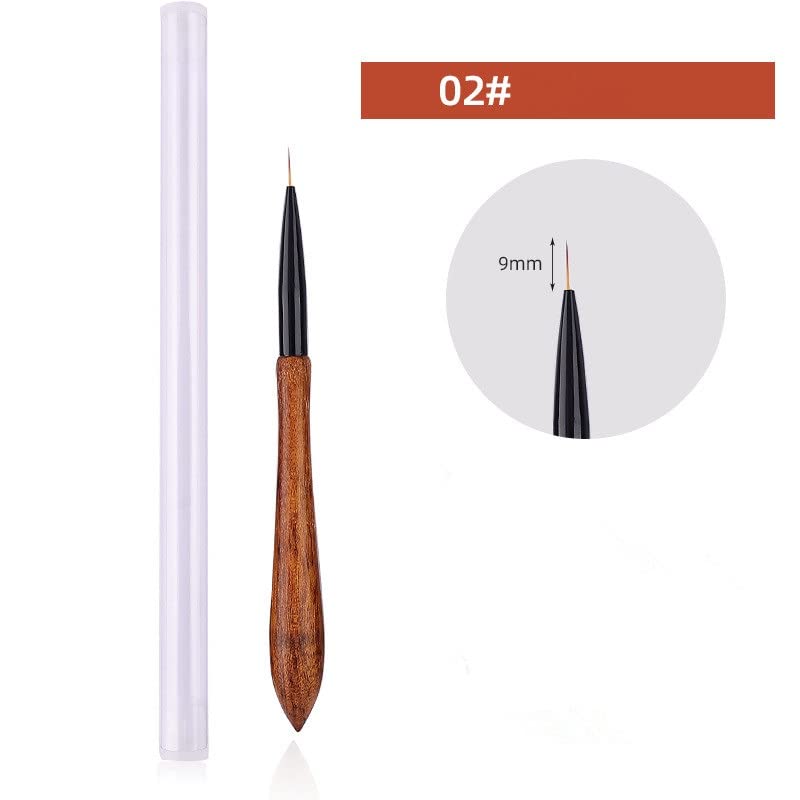 Mmllzel 12 стил на ноктите за нокти, дрвена тркалезна цртање сликање рамен пенкало акрилно продолжување гел полски маникир алатка