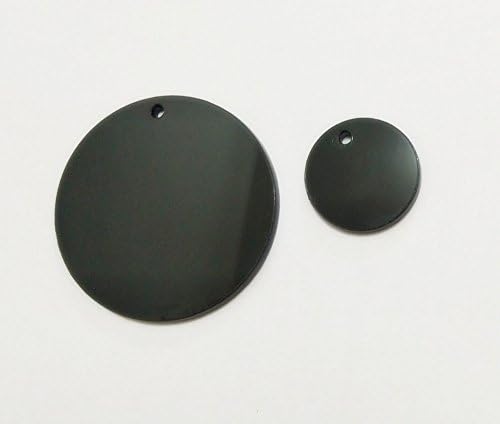 15 парчиња црн акрилен кружен круг со дупка, црна плексиглас празна кружна тркалезна диск приврзок додаток за обетки 1/8 дебелина