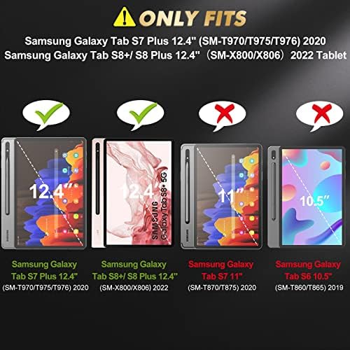 ИНФИЛЕНД Галакси Таб С8+ / С8 Плус/ С7+ / С7 Плус Случај, Повеќеаголен Капак На Држачот Компатибилен Со Samsung Galaxy Tab S8+