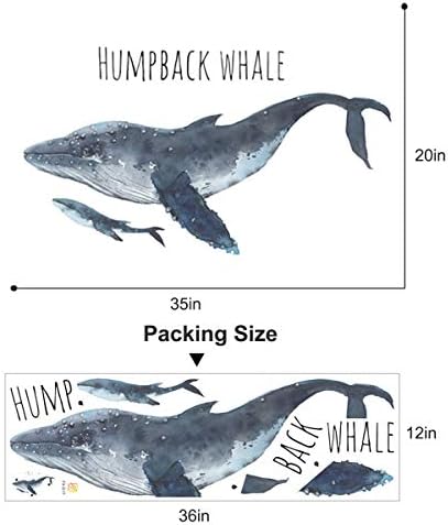 Грбавиот Кит Ѕид Налепници Морски Животни Налепници Кора И Стап Уметност Мурал Декор За Домашна Канцеларија Студентски Дом Партија