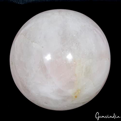 Gemsindia 3650 CT Природна роза кварц кристална лекување минерална сфера/камења од топка со штанд