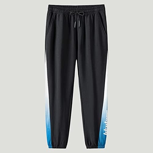 Менс обична фитнес -фитнес крпеница бодибилдинг џеб кожа со целосна должина спортски панталони голема пена