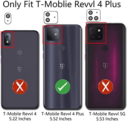 Tcl Revvl 4 Plus Case, T-Mobile Revvl 4 Plus Case со [3x Temented Glass Screen Pcreater], вграден ринг-удар и магнетски монтажа на шок-монтирање