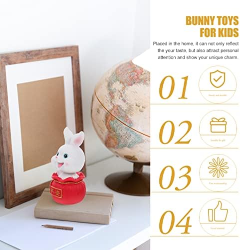 Pretyzoom деца играчки минијатури за зајаци фигурини 2023 кинески хороскопски зајак Година смола колекционерски фигурини табела