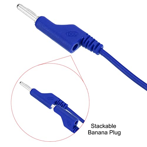 Patikil 4mm приклучок за банана до алигаторски клип-тест води, 5 парчиња бакарна кабелска жица за кабелска линија за мулти-метар, скокач