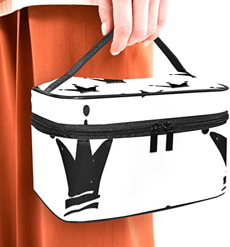 торба за Шминка за Патување јојоамој, Голема Козметичка Торба Со Црна Круна Организатор За Шминка Мултифункционални Торби За