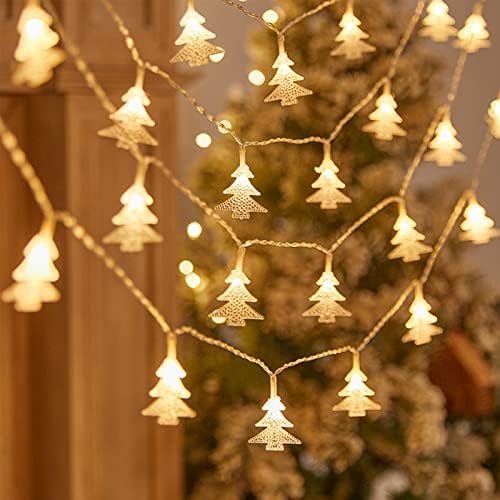 Божиќни украси, светла за елки за елки, батерија оперирана од 20 стапки 40 LED водоотпорни Божиќни самовили за спална соба внатрешен двор градина