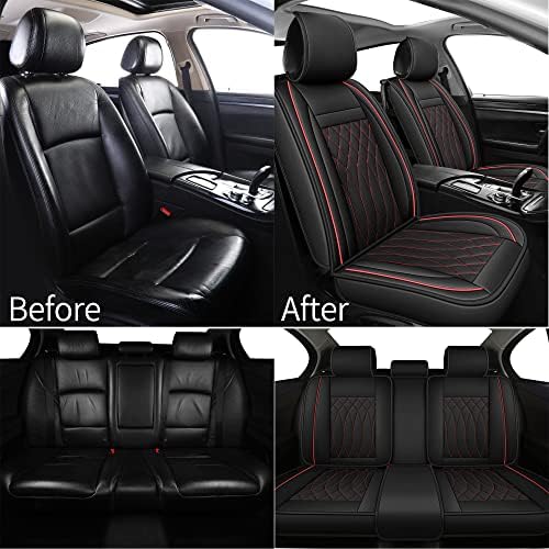 Обвивки за седишта за автомобили KVS- Автомобилски 5 парчиња ги опфаќа перничињата Универзално вклопување за повеќето седан, SUV, пик-ап, додатоци за автоматско ладење