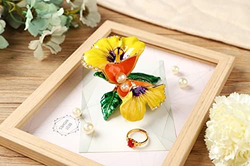 Кутии за утринска слава на Јанше, со ракавици со емајлиран накит со рачно насликани цветни украси занает за занаетчиски подарок за украси