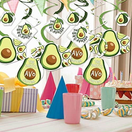 Голема точка на среќа Здраво авокадо - Феста забава виси декор - Вклучување на забави за декорација - сет од 40