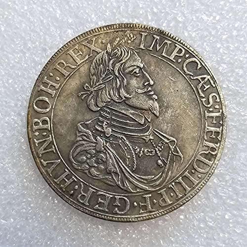 Антички Занаети 1643 Германски Сребрен Долар Јуани Глава Комеморативна Монета Монета Колекција 1955