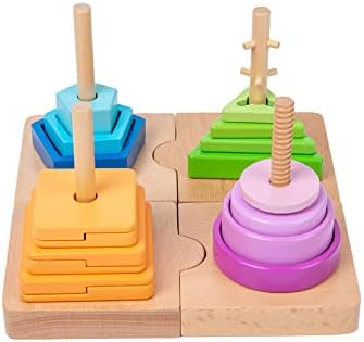 Адена Монтесори 4 Во 1 Форма Боја Сортирање Играчки Пресврт &засилувач; Сортирање Шпилка Големи Играчки за 12-18 Месеци Мали Деца