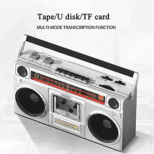 Bluetooth Retro Radio, Cassette Boombox, Home Tape CD плеер, со радио AM/FM, SD слотови, Aux IN, приклучок за слушалки, претворете