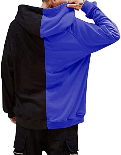 Менс пуловер дуксери за џуџиња со долги ракави, спортски предниот џеб, пад на зимските врвови со качулка, S-5XL