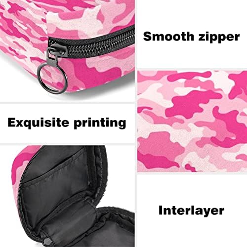 Санитарна торба за складирање на салфетка менструална подлога торба розова маскирна шема преносен менструален период Санитарна торбичка