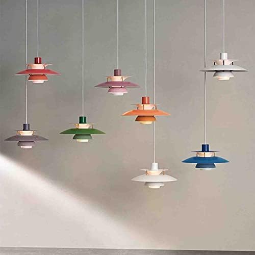 LED светло за приврзоци - модерна PH5 Индустриска разнобојна чадор градиентна ламба - висина прилагодлива таванска светлина за дневна соба,