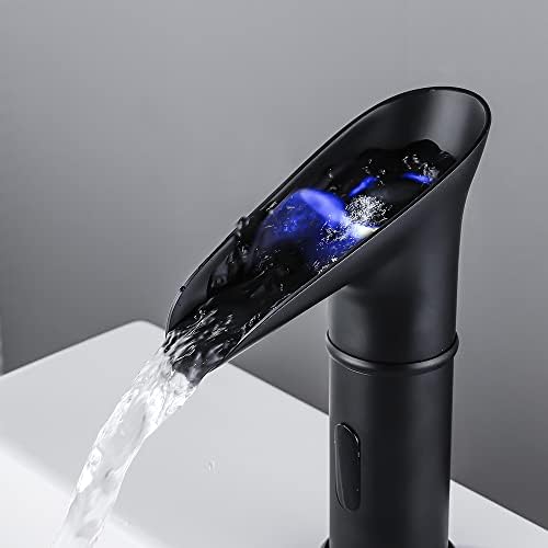Jiefadz LED сензорски басен славина светлина во боја променлива инфрацрвена сензори за месинг материјал за бања мијалник допре