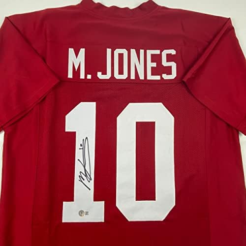 Автограм/Потпишан Мек Џонс Алабама Црвениот Колеџ Фудбал Џерси Бекет БАС КОА