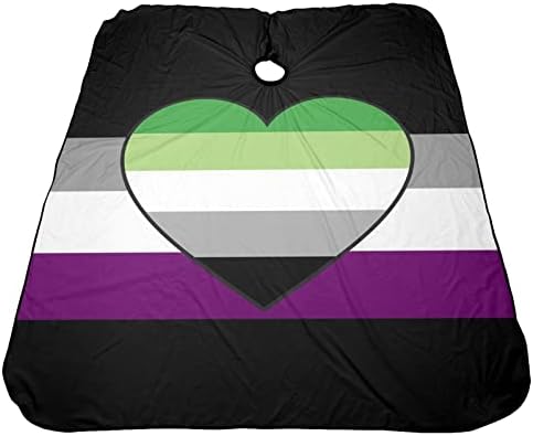 Асексуална Аромантична Гордост Знаме Фризура Престилка Салон За Сечење Коса Кејп 55 х 66 Инчи, Водоотпорен Прилагодлив Фустан За Коса Фустан