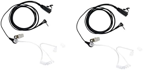 Сарсија Воки Talkie 2,5мм слушалки, 2 пакувања 1 пин табела акустична цевка слушалки со слушалки со PTT MIC за Motorola Talkabout MH230R