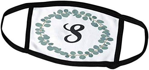 3drose Janna Salak Designs Collection Collection - Letter S Monogram Eucalyptus остава венец елегантно зеленило - маски за лице