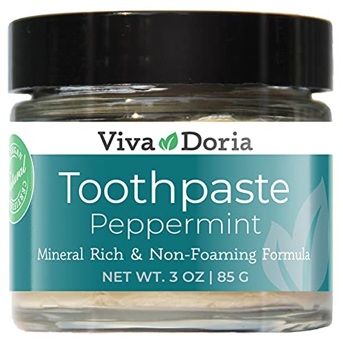 Вива Дорија флуорид бесплатна природна паста за заби - пеперминт освежува уста, освежува здив, ги одржува забите и гума за џвакање