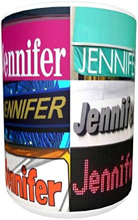 Jенифер кафе кригла/чаша - користејќи фотографии со знаци на вистинско име - персонализирано