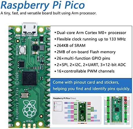 Комплет за основни почетнички Freenove за Raspberry Pi Pico, детален туторијал со 313 страници, 142 артикли, 48 проекти, Python C Code