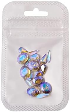 N/A 6PCS/Поставете накит за засилен нокти за зајаци, сјаен кристален комплет за материјал за украсување додатоци за уметност за нокти