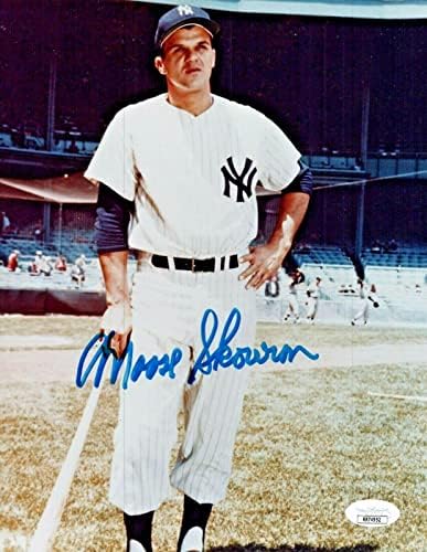 Бил Скоурон NYујорк Јанки потпиша 8x10 Бејзбол фотографија со JSA COA - Автограмирани фотографии од MLB