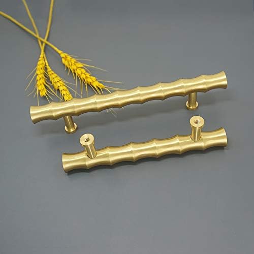 MFYS 3 бамбус златен месинг кабинет се ракува со рачката на вратата на вратата Т лента влече фиоки за влечење рачки за влечење