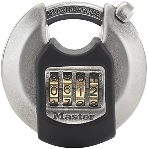 Master Lock M40Eurdnum Excement Disc Padlock High Security [комбинација] [Не'рѓосувачки челик] [Надворешно] M40Eurdnum-Најдобро се користи за