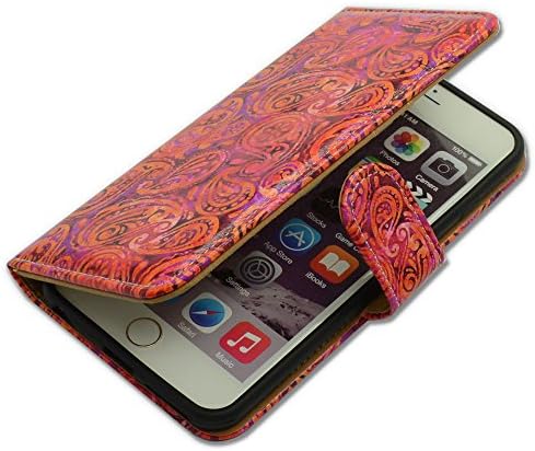 ipod touch 7 Case, iPod Touch 6 Case, Bcov Gold Paisley Pattern Wallet Flip Leather Cover Cove Caspe со држач за лична карта за картички за