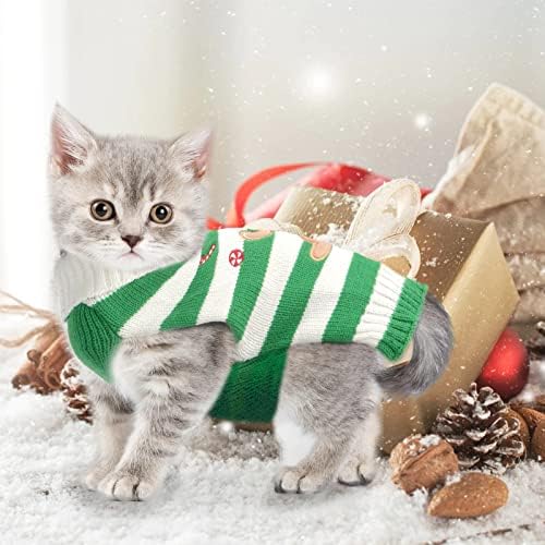 Abrrlo Божиќни џемпери за кучиња Симпатична ѓумбир маж ленти Божиќни џемпери за кучиња мачки топла желка за кученца џемпери за домашни