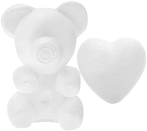 Aboofan 8pcs пени со мечки модели полистирен пена мечка облици роза мечка бела дија занает за ден на в Valentубените цветни цвеќиња, аранжман