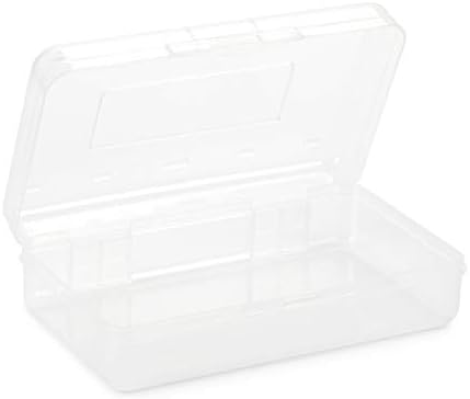Синиот Самит Обезбедува Јасни Пластични Кутии Со Моливи, Проѕирни Кутии Со Моливи За Училиште, Кутии Со Боички И Маркери со Капаци Со Шарки