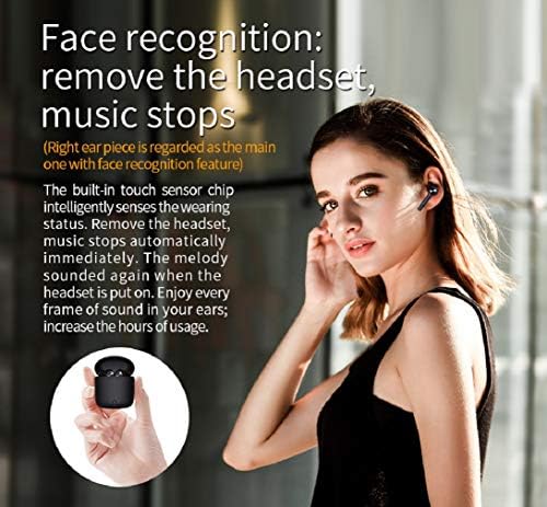 Безжични слушалки Bluedio со функција за препознавање на лице, вистински безжични уши Bluetooth v5.0 безжични слушалки Спортски