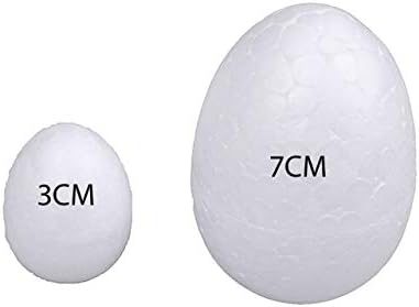 Светот 20 парчиња бел мал полистирен стиропор од пена јајце топка, топчиња во форма на јајце од стиропор, топки за занаетчиски пена