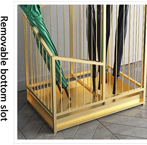 Држач за чадор на LRPJ Freestanding Square Metal Stooder Rack Rack, со отстранлив влезен сад за капење, канцеларија
