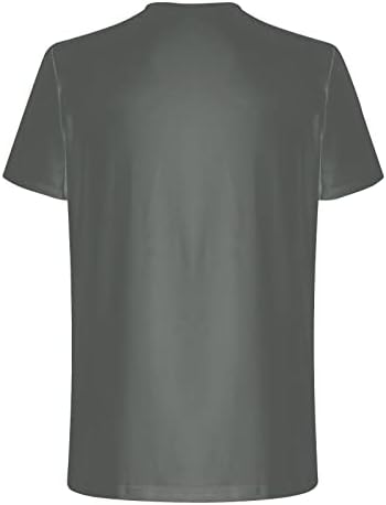 Велигденски маици за мажи околу печатење на вратот на вратот Обични маички врвни лабави кошули со краток ракав плус големина цврсти