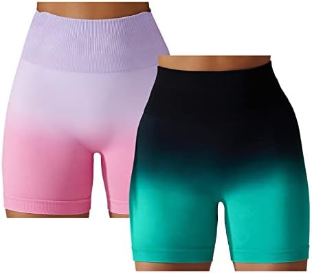 Aibianocel женски врзани боја, цврсти цврсти материи, кревајќи високи половини, непречена шорцеви за велосипеди за вежбање во теретана за