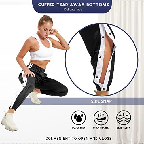 Athенски атлетски солзи фитнес панталони за пост -операција странично копче Кошарка за загревање на џемпери ленти со џебови