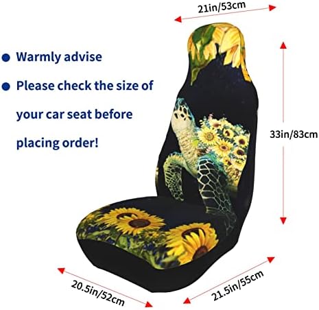 Покривка од седиштето на морската желка и сончогледот еластично капаче за перничиња за автомобили, погодно за автомобил/SUV/камион/комбе, генерален