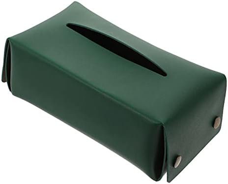 Исценета кутија Зелена салфетка држач за домаќинство, за складирање на кожа, правоаголно ткиво, канцеларија за канцеларија, диспензерот за