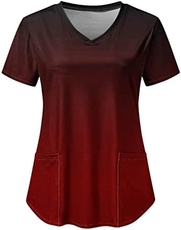 Основни врвови за жени чистат врвови жени врзани боја кратки ракави врвни спортски цветни печатени маички маички облечени обични
