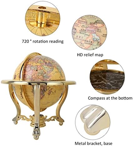 N/A антички глобус подарок канцеларија за декор за декор за настава занаетчиски занаети со компас 720 степени ротација на светски свет