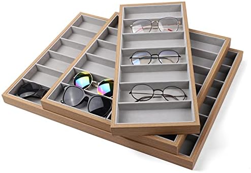 Lacusmall дрвени очила за сонце Организатор за складирање очила за очила за очила за очила кутија кутија за очила за очила