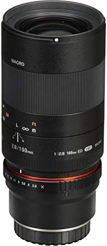 Rokinon 100mm f/2.8 Макро Објектив За Canon EF Canon EF Mount DSLR Камери-Со Пакет Додатоци