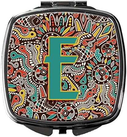 Каролина богатства CJ2013-ESCM буква и ретро племенска азбука почетно компактно огледало, декоративно огледало за шминка за патувања