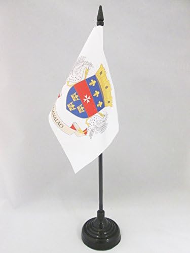 Знаме на аз француски Оддел На Свети Бартелеми Знаме на Маса 4 х 6 - Француско Биро знаме 15 х 10 см-Црн Пластичен Стап И Основа